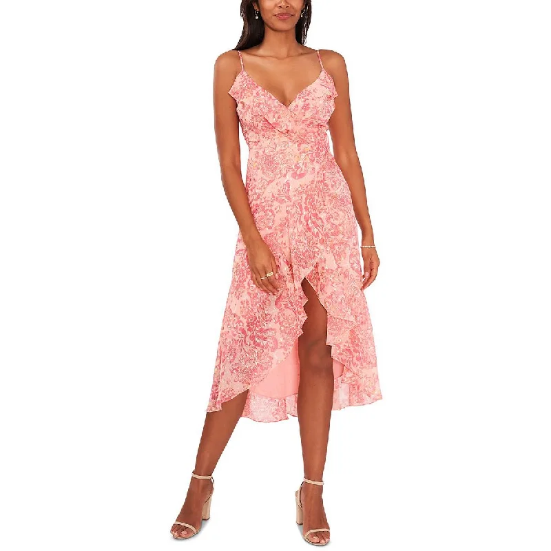 Women's Casual Garments MSK Womens Petites Ruffle Asymmetrical Fit & Flare Dress