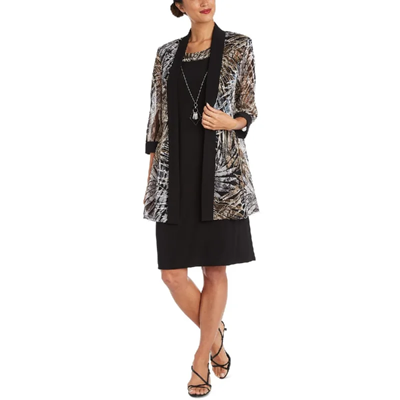 Holiday Gift Guide Sale R&M Richards Womens Printed Jacket Two Piece Dress
