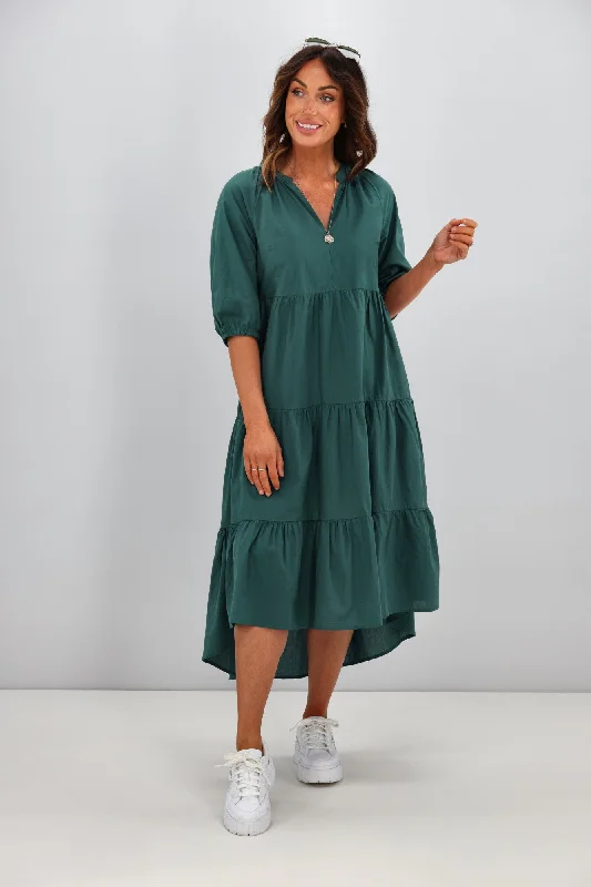 Women's Work Outfit For The Office Sunday Boho Harlow Hi Low Dress Teal