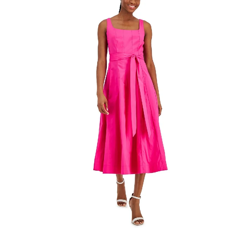 Trendy Women's Apparel Anne Klein Womens Corset Seamed Crinkled Fit & Flare Dress