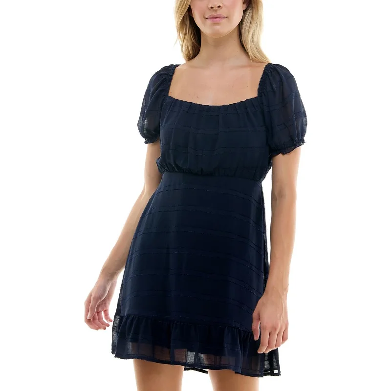 Plus Size Women Wear Speechless Womens Square Neck Mini Fit & Flare Dress