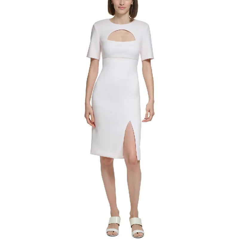 Relaxed Style Calvin Klein Womens Scuba Knee Length Sheath Dress
