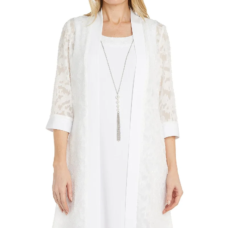 Women's Casual Garments R&M Richards Womens Jacquard Knee-Length Two Piece Dress