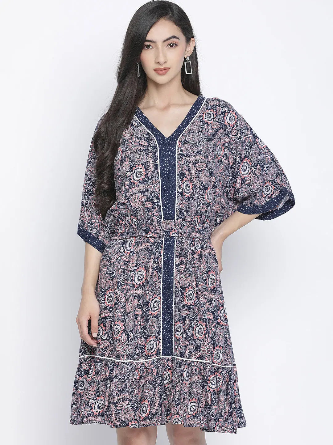 Casual Chic Clothing Botso berry blue printed women dress