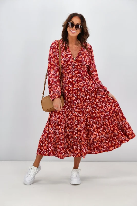 Clothes Women Salty Bright Marigold Dress Rust