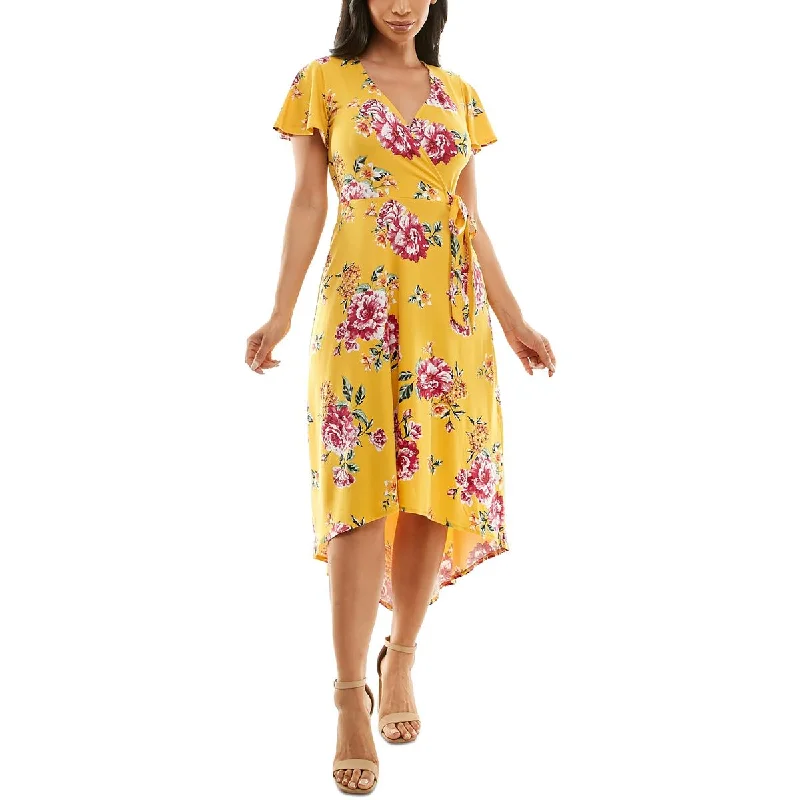 Women Wear Boutique BCX Womens Juniors Surplice Long Fit & Flare Dress