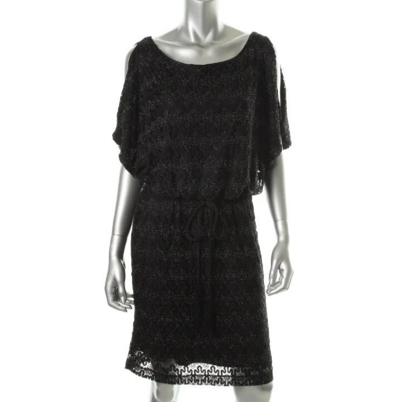 Charming Women's Garments Jessica Howard Womens Metallic Cold Shoulder Cocktail Dress