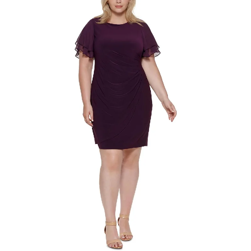 Women's Clothes For Work Events Jessica Howard Womens Plus Ruched Mini Sheath Dress