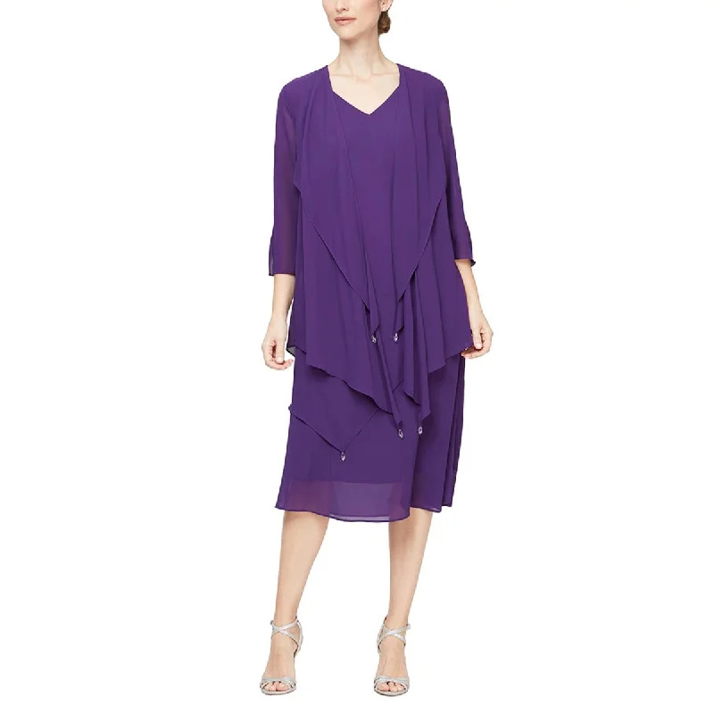 Casual Outfit For Women Jeanne Alexander by Alex Evenings Womens Plus Jacket Cocktail Two Piece Dress