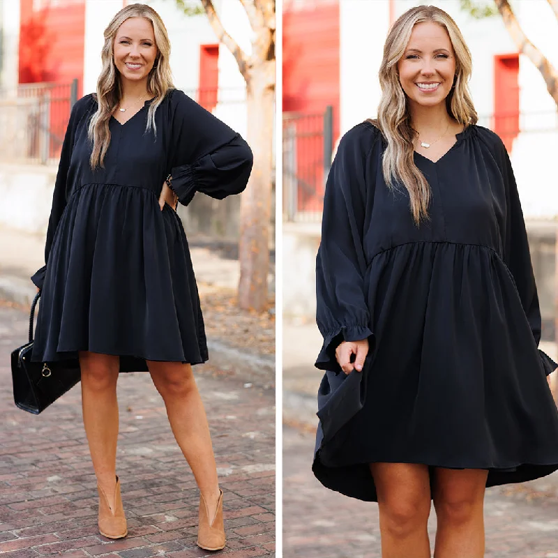 Women's Charming Outfit For Events Here's To Love Dress, Black