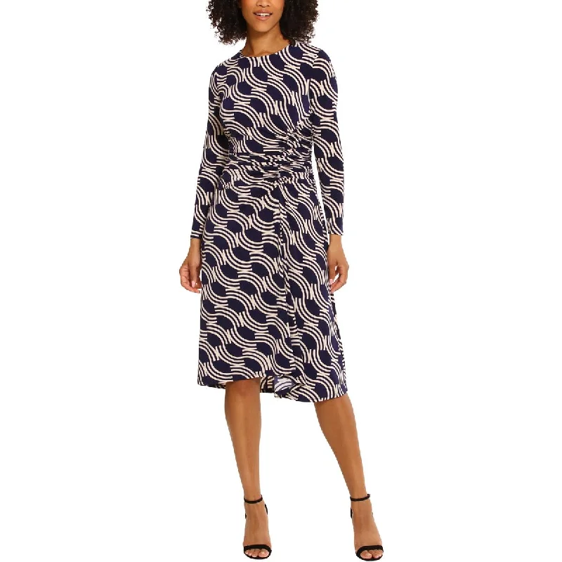 Sophisticated Style Maggy London Womens Printed Mid Calf Sheath Dress