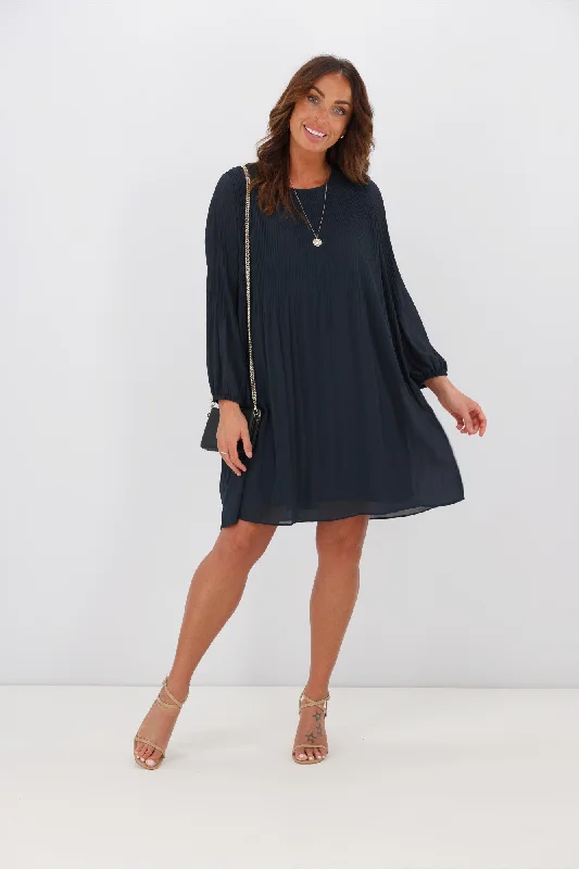 Stylish Dresses for Women Gloss by Shine On Ashleigh Micro Pleat Dress Space Blue