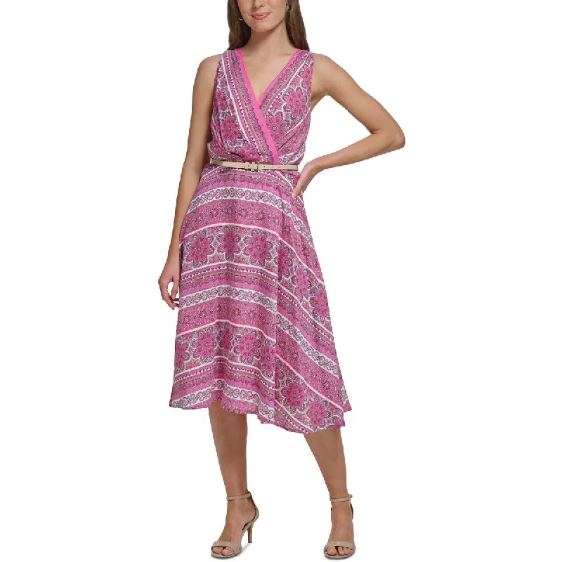 Premium Fashion Tommy Hilfiger Womens Surplice  Fit & Flare Dress