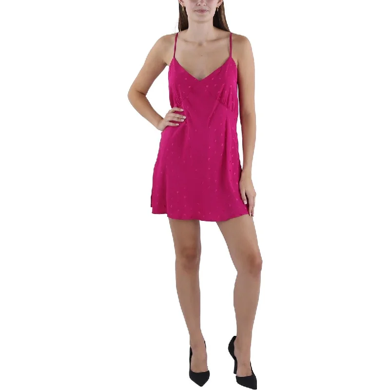 Elegant Women's Clothing L Space Womens Moonlit Metallic Mini Slip Dress