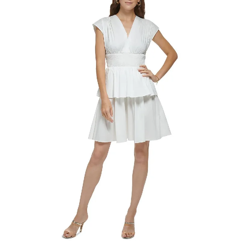 Stylish Savings DKNY Womens Tiered Mini Fit & Flare Dress