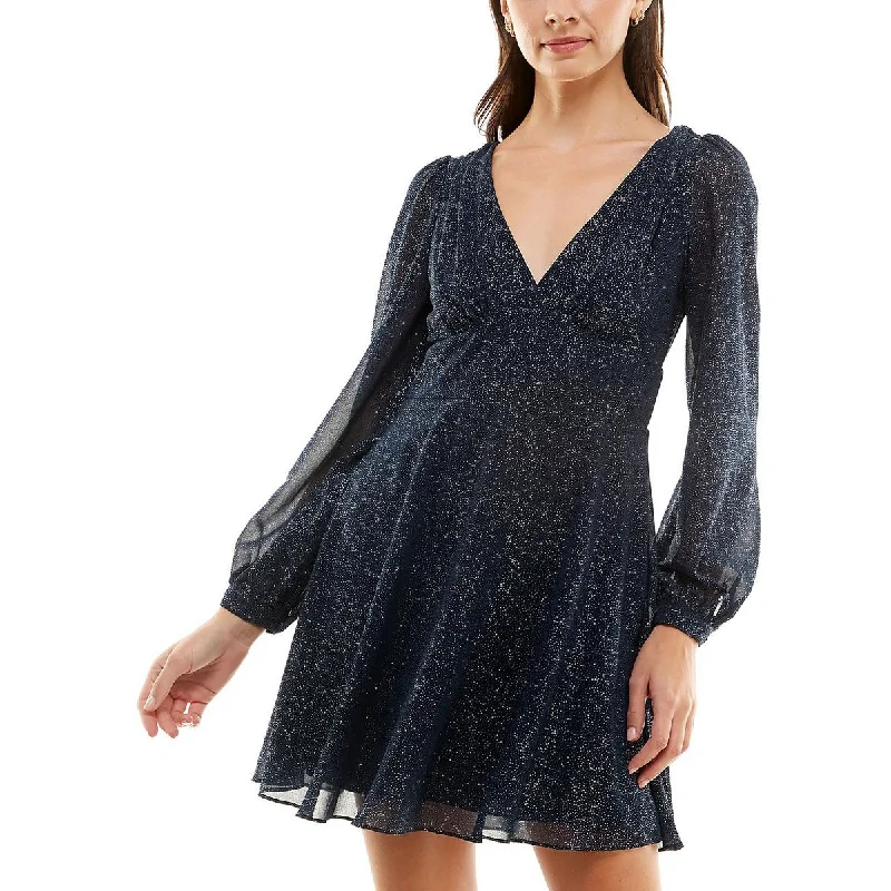 Women's Office Outfit Bee Darlin Womens Juniors Chiffon Mini Fit & Flare Dress