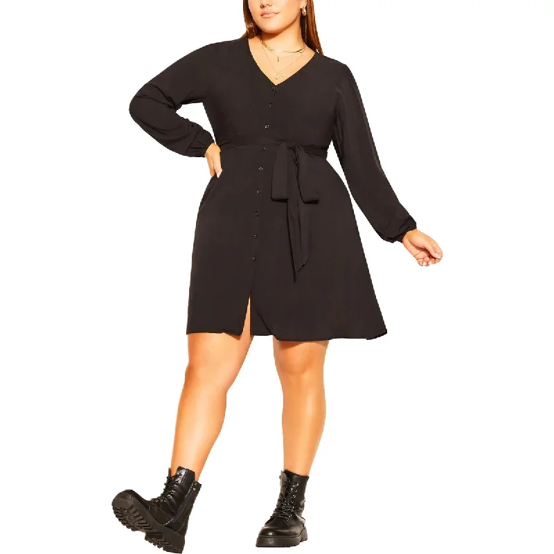 Affordable Trendy Clothes For Women CCX Womens Plus Relax Me Belted  Tunic Dress