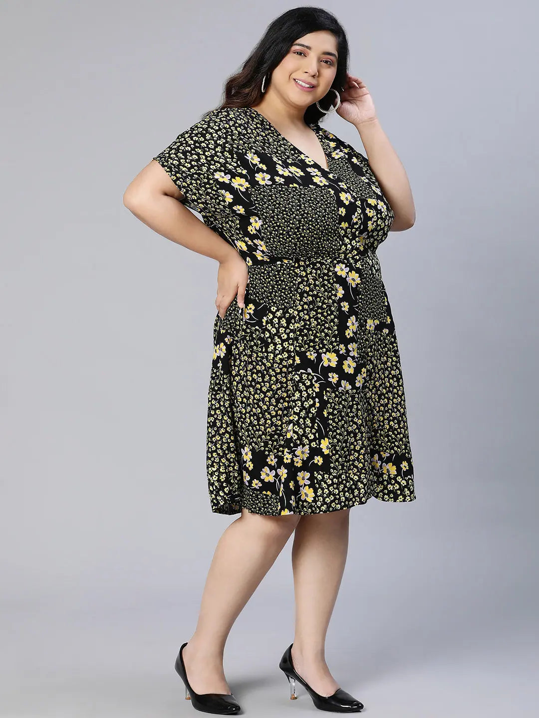 Women's Clothing Stores Black Mood Printed Wpmen Plus Size Dress