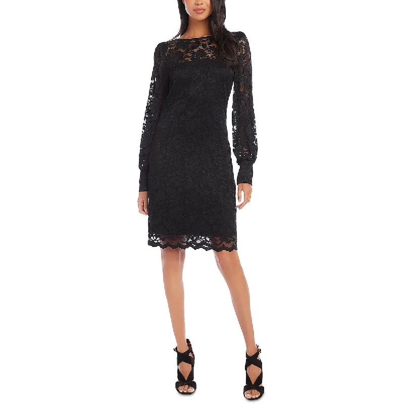 Women's Evening Garments Karen Kane Womens  All That Shines Illusion Lace Sheath Dress