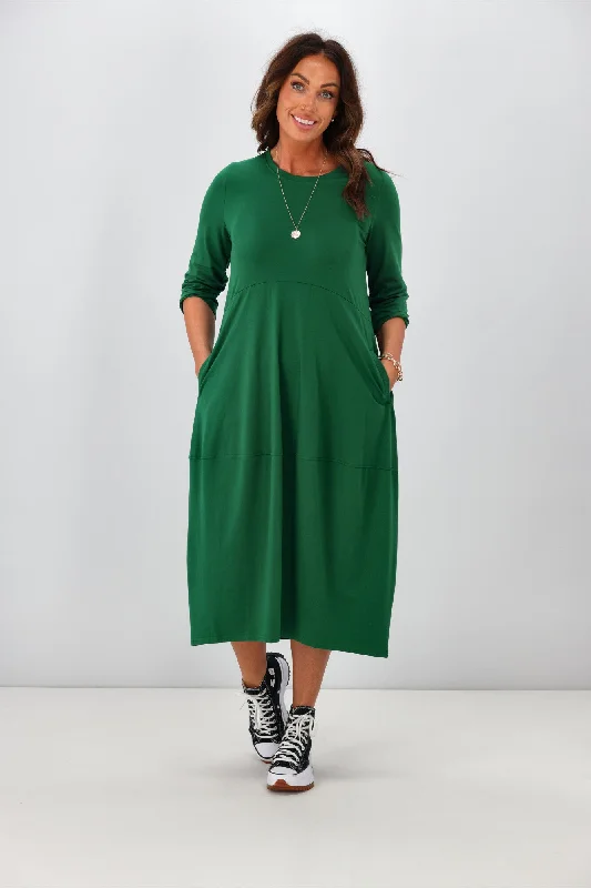 Women's Occasion Wear Clothes Tirelli Ovoid Jersey Dress Emerald
