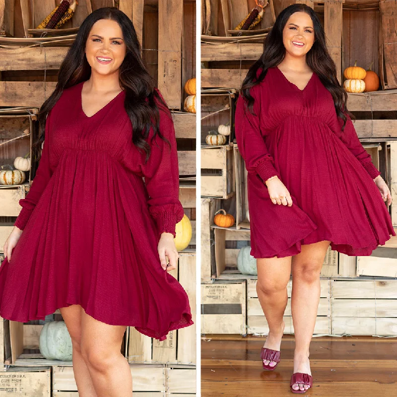 Women's Seasonal Clothing Strawberry Fields Dress, Burgundy