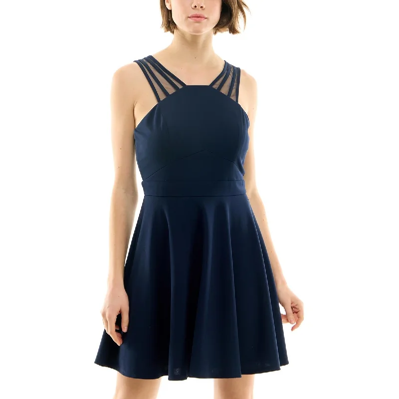 Trendy Women's Apparel Emerald Sundae Womens Juniors    Panel Short Fit & Flare Dress