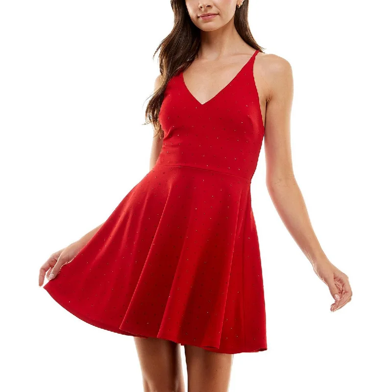 Women's Stylish Casual Garments City Studio Womens Juniors Padded Bust Mini Fit & Flare Dress