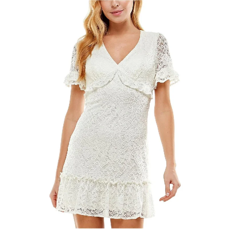 Discount Store City Studio Womens Juniors V-Neck Mini Fit & Flare Dress