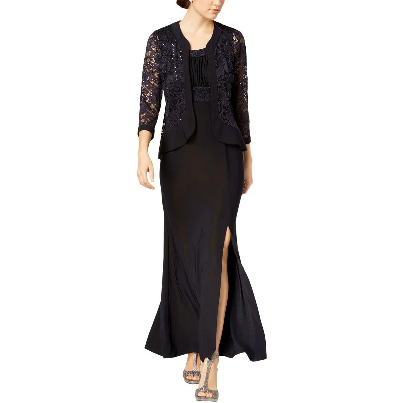 Women's Fashion Clothing R&M Richards Women's 2 Piece Lace A-Line Dress with Open Front Jacket Set