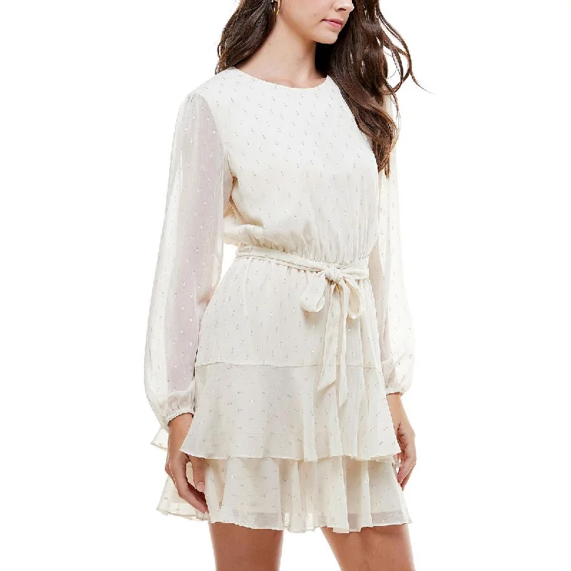 Best Online Women's Boutiques City Studio Womens Juniors Tiered Mini Fit & Flare Dress