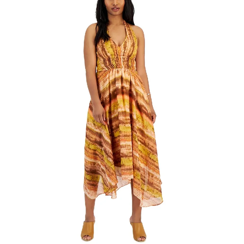Clothing Sales Taylor Womens Tea Length Printed Halter Dress