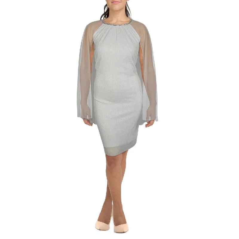 Women's Urban Fashion R&M Richards Womens Plus Sheer Mini Sheath Dress