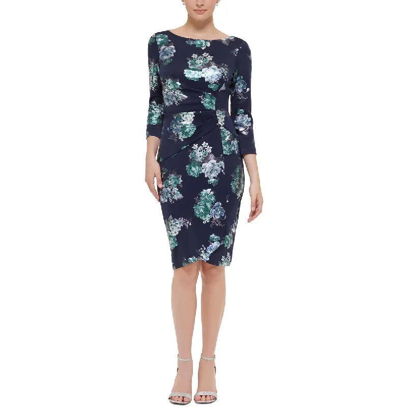 Women's Office Clothing Jessica Howard Womens Pleated Faux Wrap Sheath Dress