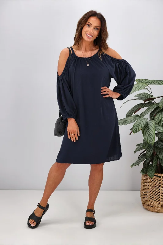 Online Clothing Boutiques Shine On Label Tipene Linen Dress Midnight