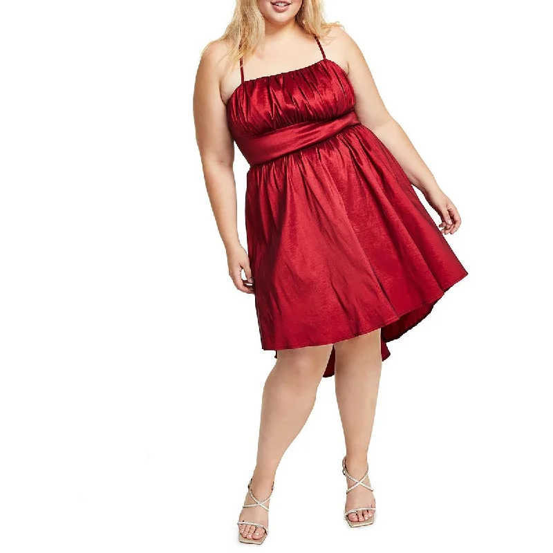 Women's Clothes For The Office B. Darlin Womens Plus Pleated Knee Fit & Flare Dress