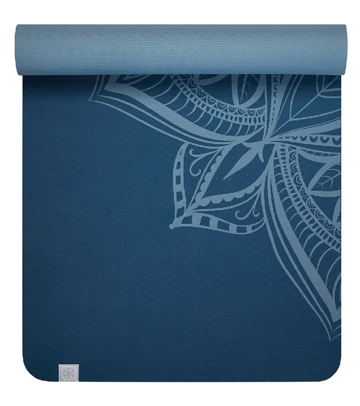 Upgrade Your Practice With Discounted Yoga Props Gaiam 6mm Performance Printed Tpe Yoga Mat Indigo
