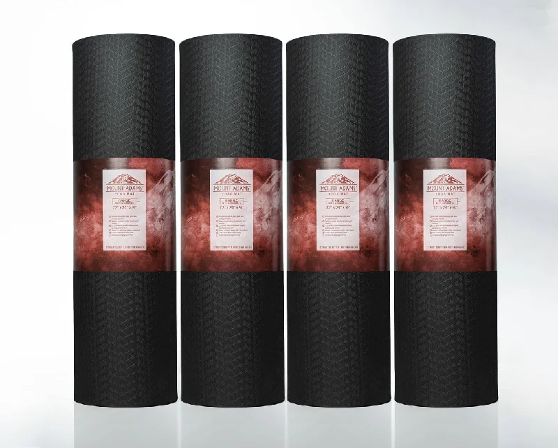 Lightweight, Breathable, And Now More Affordable Mount Adams® Range Exercise Mat (74” x 24” x ½”) - 4 Pack with Hanging Grommets