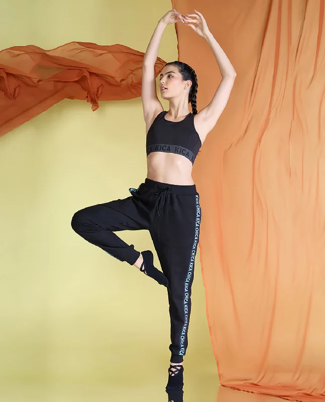 Limited-Time Savings On Yoga Leggings And Tops Cotton Bra & Joggers - Black