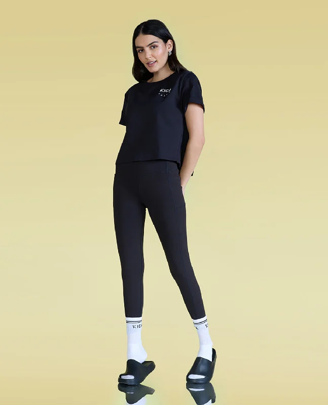 From Warm-Ups To Cooldowns, Shop And Save Cotton Everyday Top & Leggings - Black