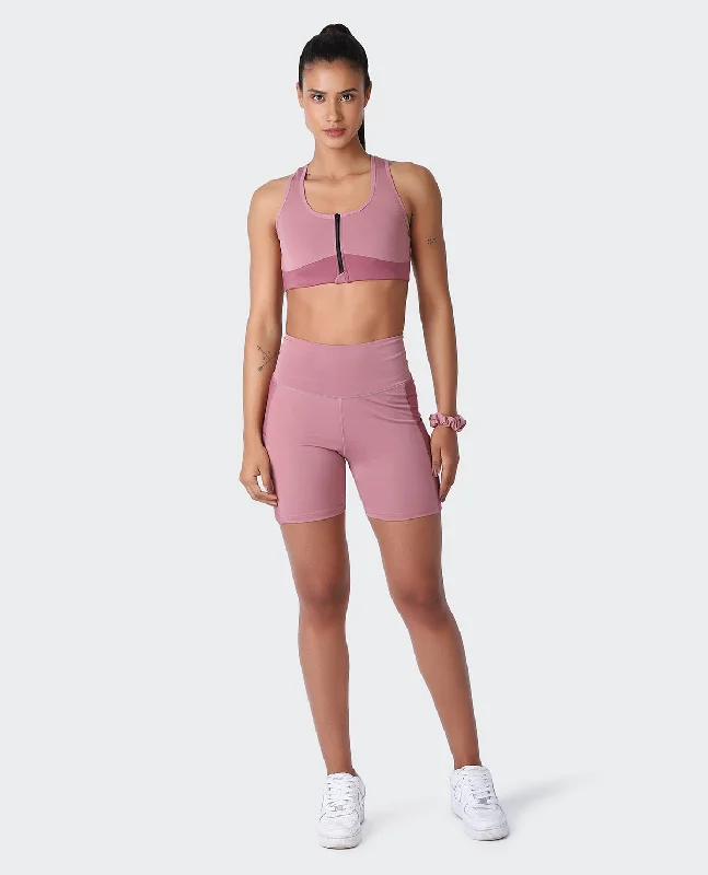 Shop High-Quality Yoga Apparel At Exclusive Discounts Mauve Mist Shorts & Bra