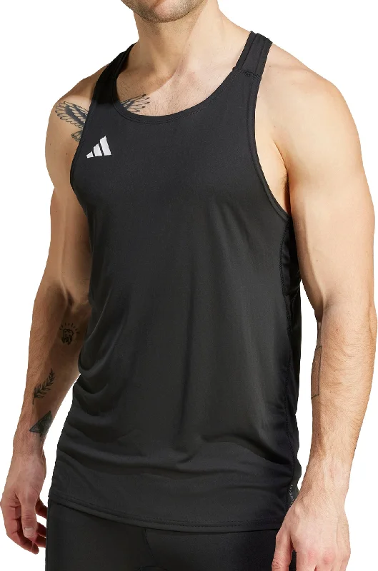 Flexibility Meets Affordability In Our Yoga Wear Sale adidas Adizero Essentials Mens Running Vest - Black