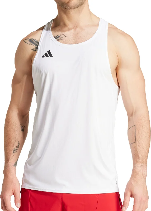 Look And Feel Your Best With Discounted Yoga Clothing adidas Adizero Essentials Mens Running Vest - White