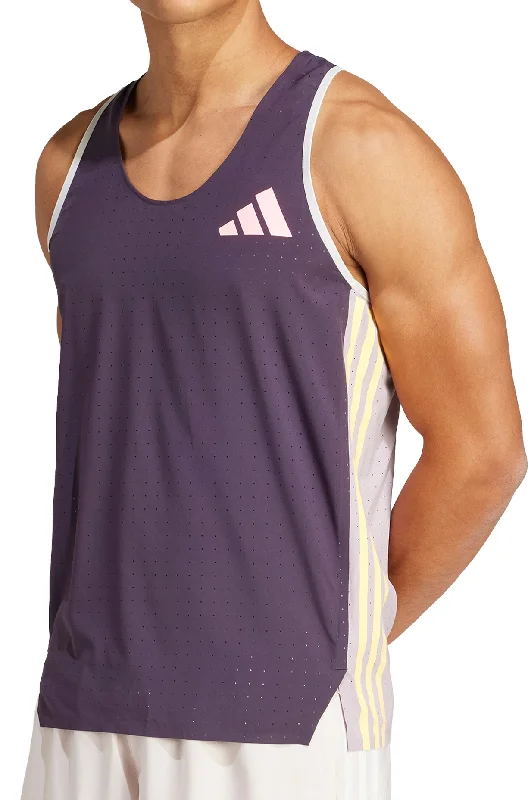 Look Good, Feel Good, And Save Big adidas Adizero Promo Mens Running Vest - Purple