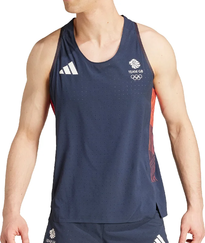 Flow Into Savings With Trendy Yoga Apparel adidas Adizero Team GB Mens Running Vest - Navy