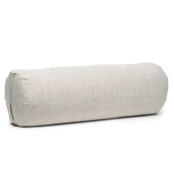 Flexible Prices For Flexible Moves B, Halfmoon Linen Cylindrical Bolster Natural Linen