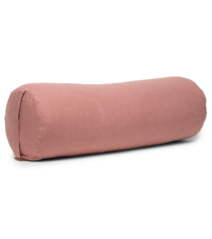 Stretch Your Budget With Our Yoga Sale B, Halfmoon Linen Cylindrical Bolster Rose Clay