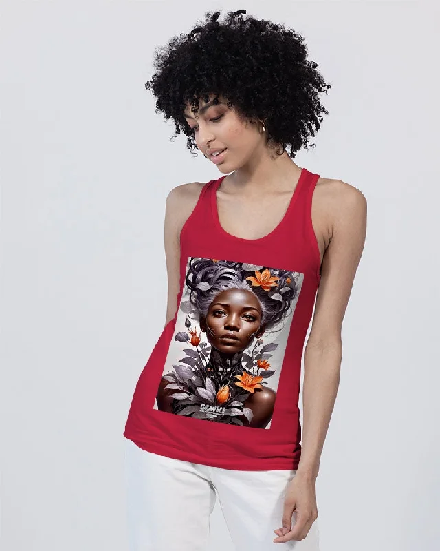 Elevate Your Practice With Affordable Yoga Wear Beautiful black silver grey hair blossom women Unisex Jersey Tank | Bella + Canvas