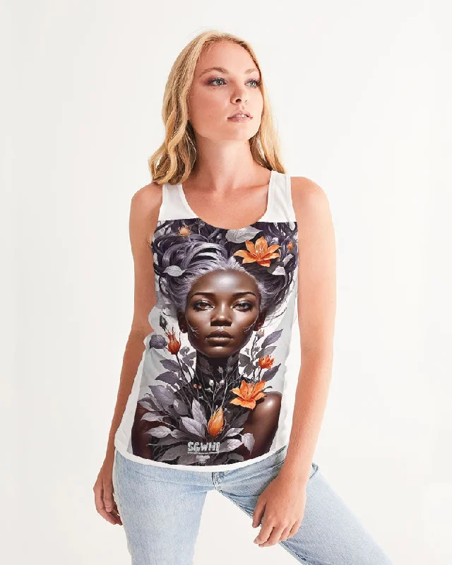 The Best Yoga Wear At The Best Prices Beautiful black silver grey hair blossom women Women's All-Over Print Tank