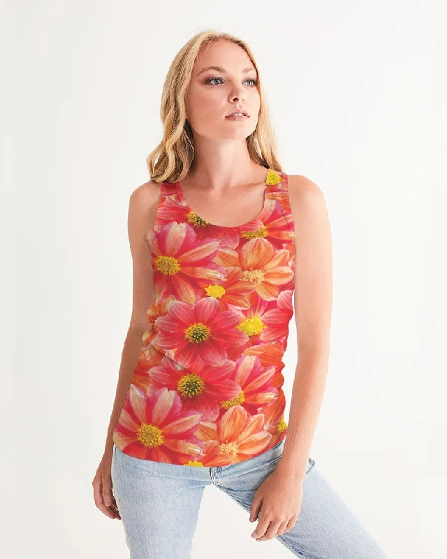 Embrace Comfort With Yoga Wear On Sale Beautiful blood orange flower design Women's All-Over Print Tank