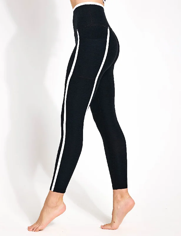 High-Quality Yoga Clothing At Budget-Friendly Prices Spacedye New Moves High Waisted Midi Legging - Darkest Night/Cloud White